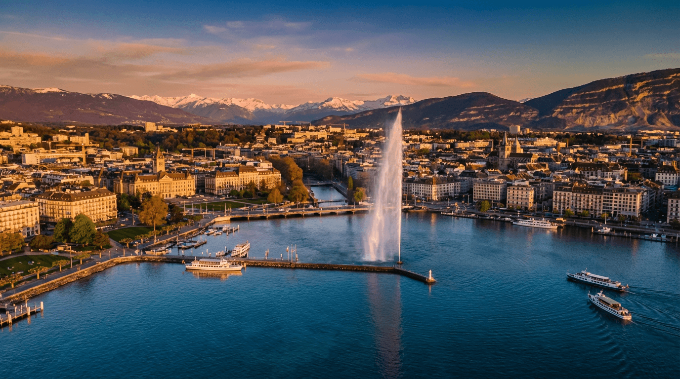 Geneve - Jet d'eau et lac Leman